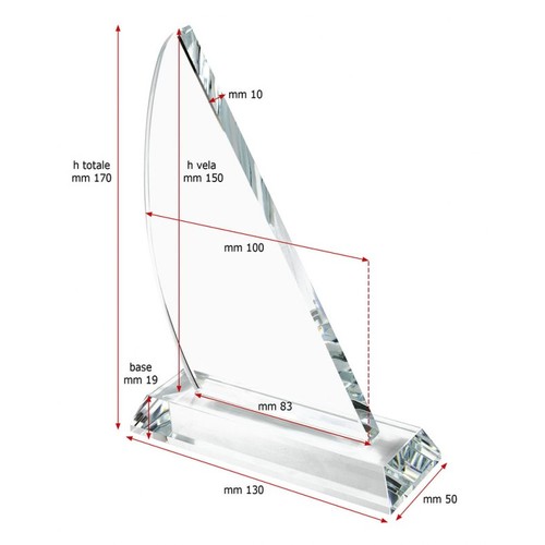 TROPHY SAIL 150X100X10 MM TROPHY SAIL 150X100X10 MM