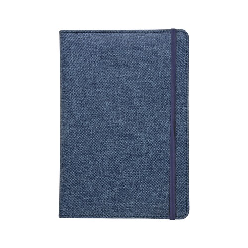 Carnet avec couverture en R-Pet, avec élastique, feuilles à lignes, coloris blanc Carnet avec couverture en R-Pet, avec élastique, feuilles à lignes, coloris blanc