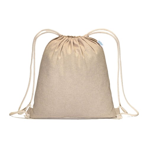 180 g/m2 recycled cotton backpack, with drawstring closure