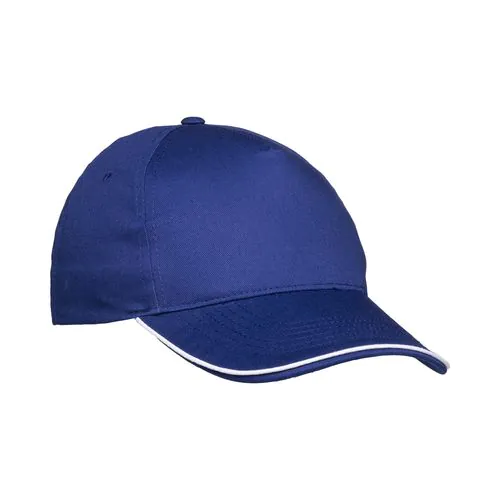 Casquette en coton 5 panneaux, visière sandwich contrasté avec fermeture velcro Casquette en coton 5 panneaux, visière sandwich contrasté avec fermeture velcro