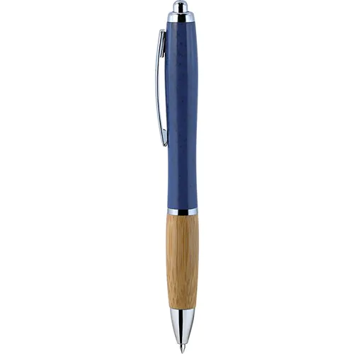 PENNA A SFERA IN PAGLIA DI GRANO+ABS, BAMBÙ E METALLO