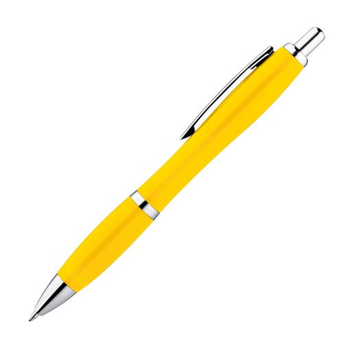 Plastic ball pen with metal clip