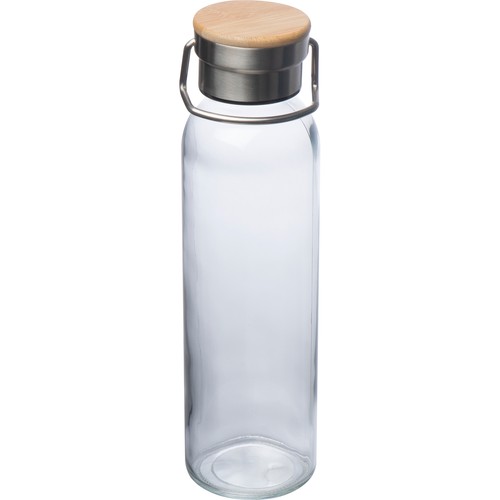 Drinkfles van glas met ommanteling