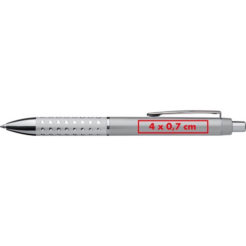 Plastic ball pen with sparkling dot grip zone