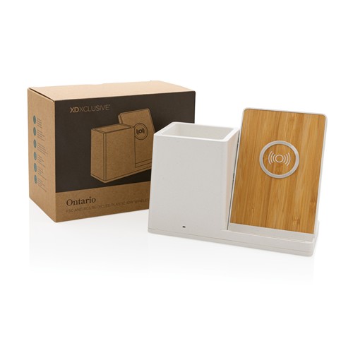 Caricatore wireless 10W Ontario in plastica riciclata RCS Caricatore wireless 10W Ontario in plastica riciclata RCS