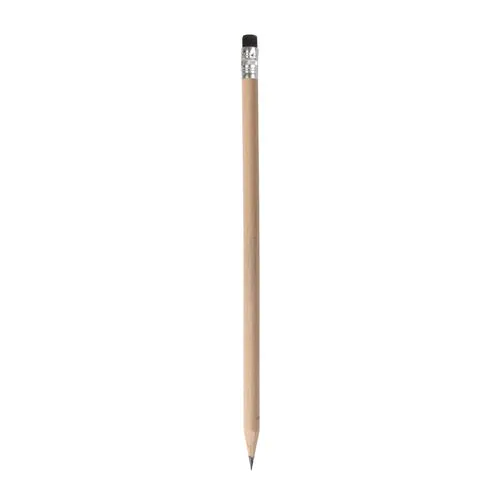 Crayon HB en bois naturel avec mine graphite avec gomme de couleur (trempée)