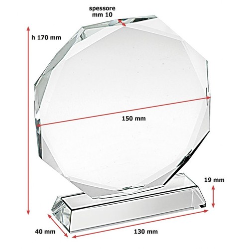 Achteckige Trophäe mit freistehendem Soc