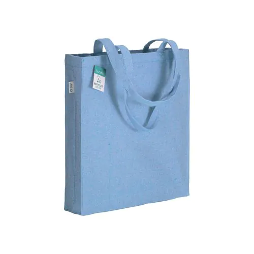 280g/m2 recycled cotton shopping bag, long handles and gussets 280g/m2 recycled cotton shopping bag, long handles and gussets
