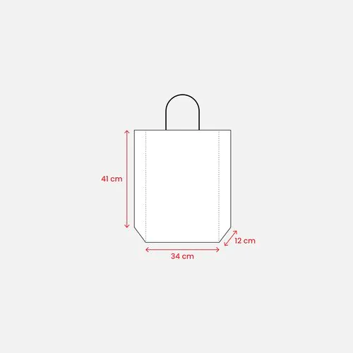 150 g/m2 natural recycled paper bag with gusset and short colored handles 150 g/m2 natural recycled paper bag with gusset and short colored handles