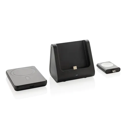 Chargeur 3 en 1 avec powerbank en plastique RCS Powerbase Chargeur 3 en 1 avec powerbank en plastique RCS Powerbase
