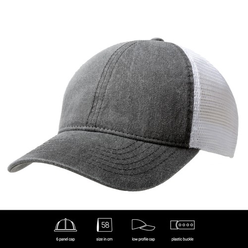 Washed Cotton Soft Mesh Trucker Cap Washed Cotton Soft Mesh Trucker Cap