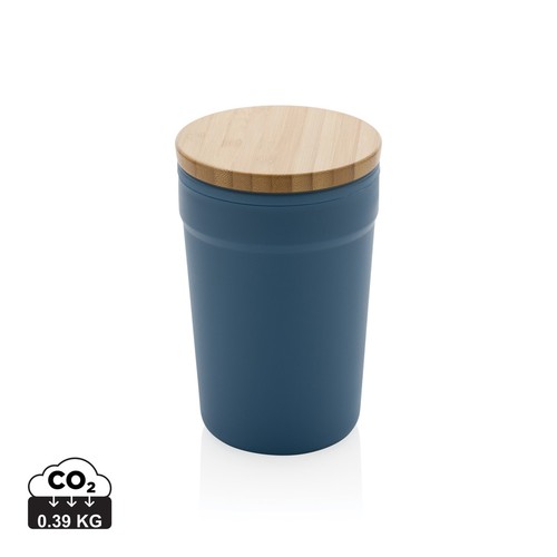Mug 300ml en PP recyclé GRS avec couvercle en bambou Mug 300ml en PP recyclé GRS avec couvercle en bambou