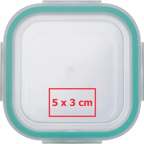 Glass container with lid, suitable for microwave and freezer