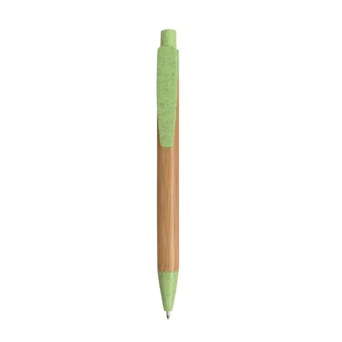 Penna a scatto in bambù con particolari in paglia di grano (50%) e PP (50%) Penna a scatto in bambù con particolari in paglia di grano (50%) e PP (50%)