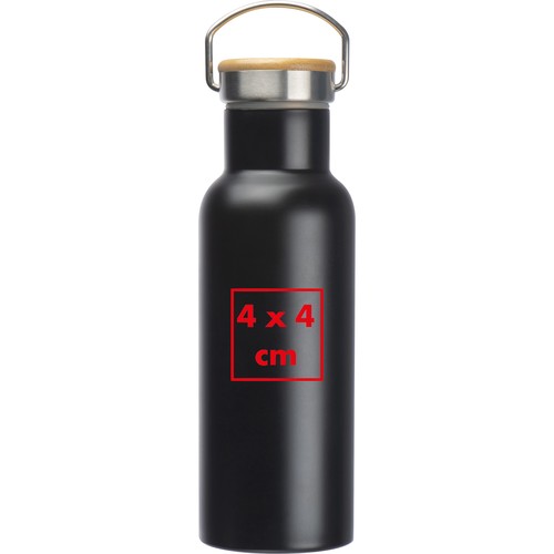 Botella de acero inoxidable.
