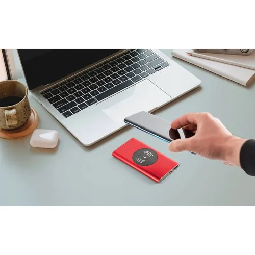 CASSINI. Power bank 4.000 mAh with 5W wireless charger in recycled aluminium (100% rAL) CASSINI. Power bank 4.000 mAh with 5W wireless charger in recycled aluminium (100% rAL)