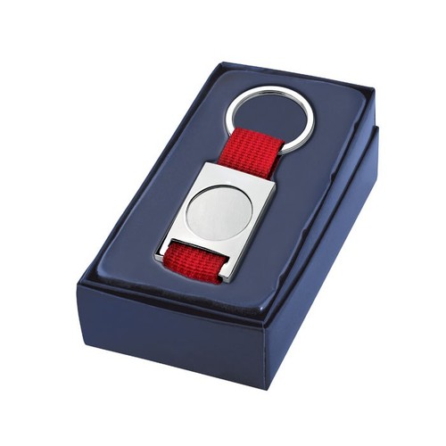 PORTE-CLÉS TISSU ROUGE - CAVITÉ 25 mm PORTE-CLÉS TISSU ROUGE - CAVITÉ 25 mm