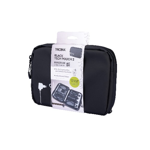 Black Tech Cable Organizer TROIKA BLACK TECH POUCH 2