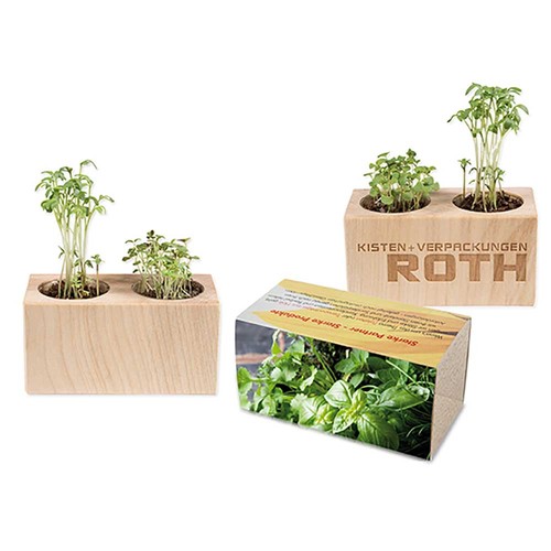 Pflanz-Holz 2er Set mit Samen - Kräutermischung Pflanz-Holz 2er Set mit Samen - Kräutermischung