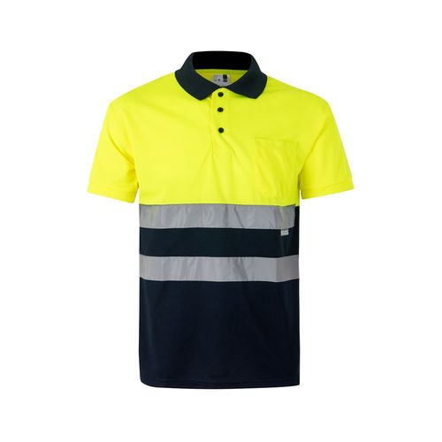 VL CUPID LARGE. Polo bicolore (160g/m²) à manches courtes, en polyester (100%)