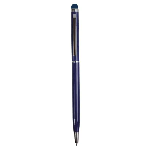 Twist pen with metal clip and barrel, and matching touchscreen rubber tip