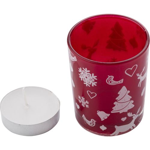 Glass candle holder with Christmas decorations Kirsten