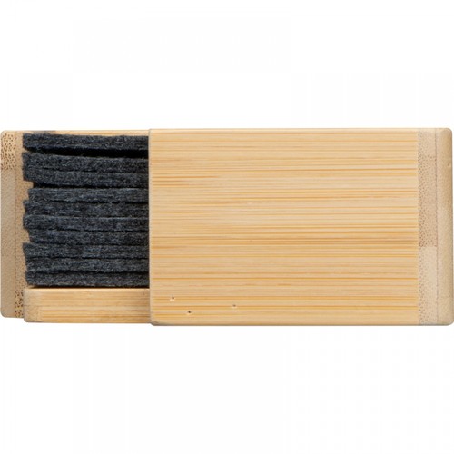 15 felt coasters in bamboo stand 15 felt coasters in bamboo stand
