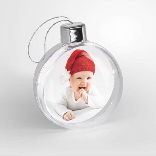 Boule de Noël Photo Personnalisée – Cristalline, Pleine Couleur