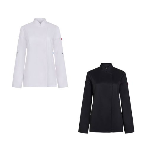 VL THOTH. Women's kitchen jacket (190 g/m²) made from cotton (35%) and recycled polyester (65%) VL THOTH. Women's kitchen jacket (190 g/m²) made from cotton (35%) and recycled polyester (65%)