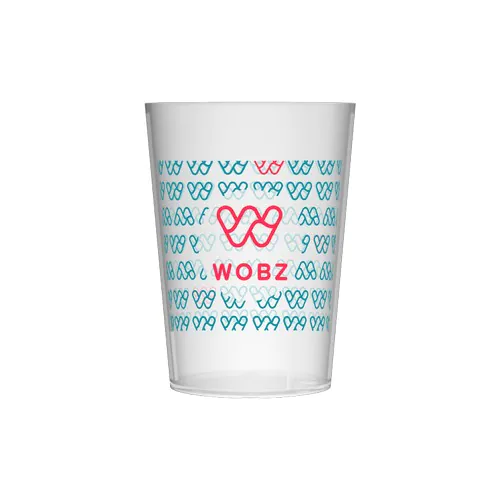 Personalised 10 cl Reusable Plastic Cup - 2 colors screen printing