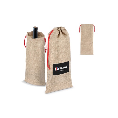 Borsa da vino in juta 14 x 34 cm