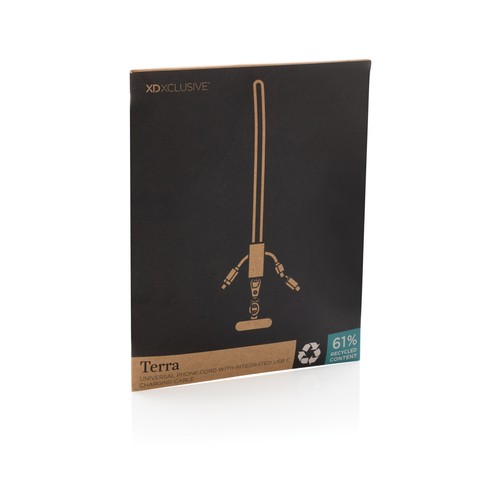 Cordon téléphone 60W avec chargeur en rRET RCS Terra