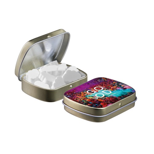 Mini hinged tin with shape mints