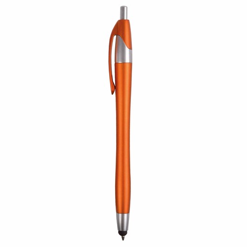 Penna a scatto in plastica con gommino per touch screen