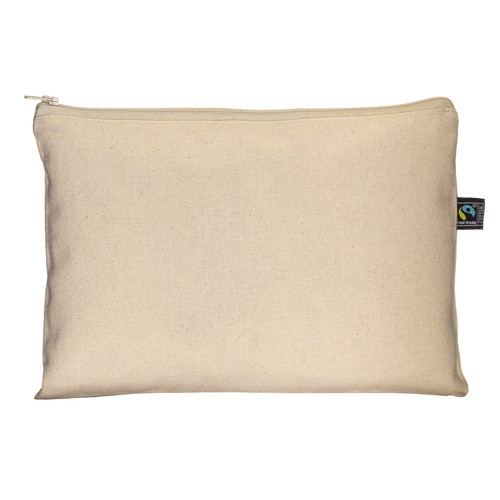 Beauty case en coton FAIRTRADE ® 180 g/m2 avec fermeture éclair Beauty case en coton FAIRTRADE ® 180 g/m2 avec fermeture éclair