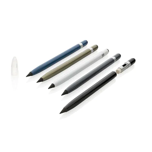 Aluminium inkless pen with eraser