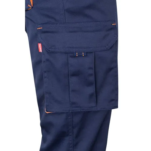 VL FIDES. Pantaloni elasticizzati bicolore con diverse tasche (240g/m²), in cotone (46%), EME (38%) e poliestere (16%)