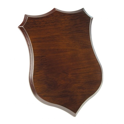 PLAQUE SHIELD WALNUT 190X260X15MM