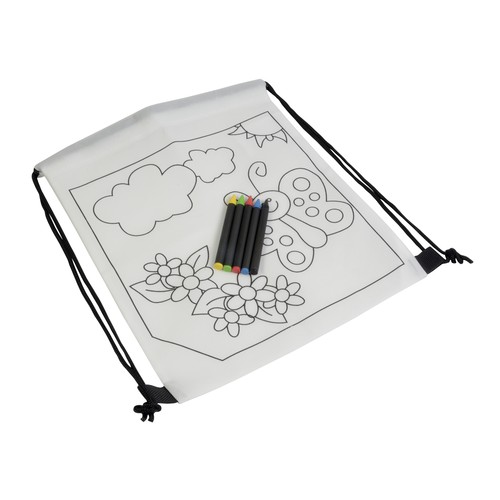 5 wax with cylindrical cross-sections, in non-woven colorable mini bagpack