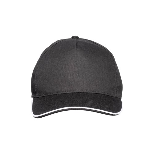 Cotton 5-panel baseball cap, contrasting sandwich visor Velcro closure