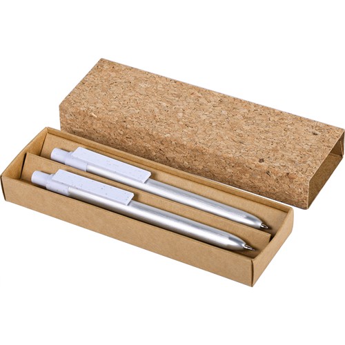 WRITING SET IN RECYCLED ALUMINUM, RECYCLED ABS AND CORK WRITING SET IN RECYCLED ALUMINUM, RECYCLED ABS AND CORK