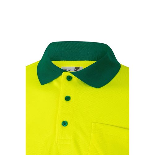 VL VULCAN. Polo bicolore (160g/m²) à manches longues, en polyester (100%)