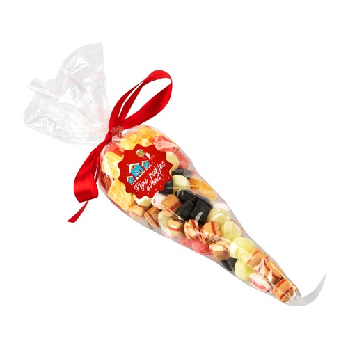 Cone bag filled with candy