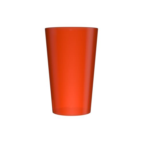 25 cl orange reusable plastic cup - unprinted