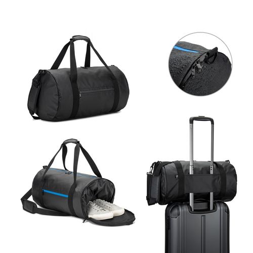 OSASCO SPORT. Sac de sport cylindrique en polyester recyclé haute densité 600D avec compartiment latéral pour les chaussures OSASCO SPORT. Sac de sport cylindrique en polyester recyclé haute densité 600D avec compartiment latéral pour les chaussures