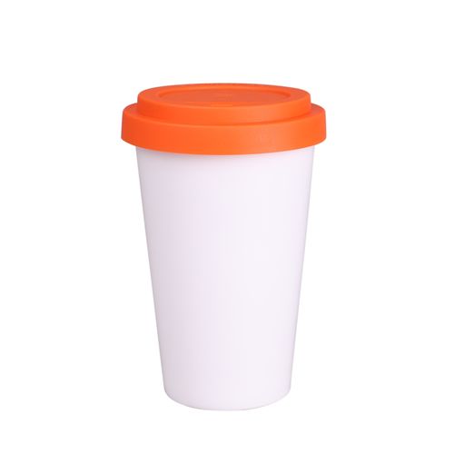 Beker Freedom Classic 280ml wit/oranje Beker Freedom Classic 280ml wit/oranje