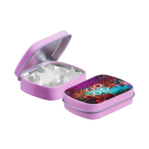 Mini scharnierblikje met vorm pepermunt Mini scharnierblikje met vorm pepermunt