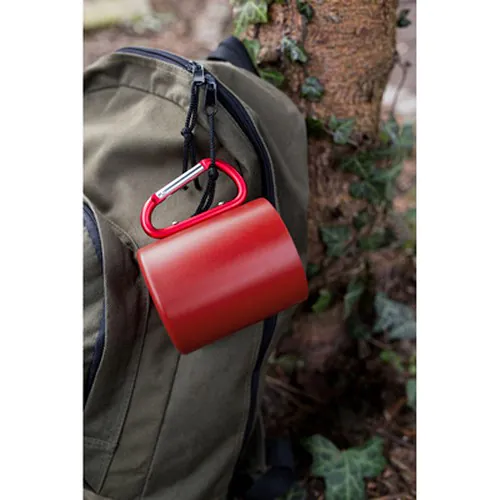 Kubek 280 ml ze stali nierdzewnej z recyklingu, z karabińczykiem | Pari Kubek 280 ml ze stali nierdzewnej z recyklingu, z karabińczykiem | Pari