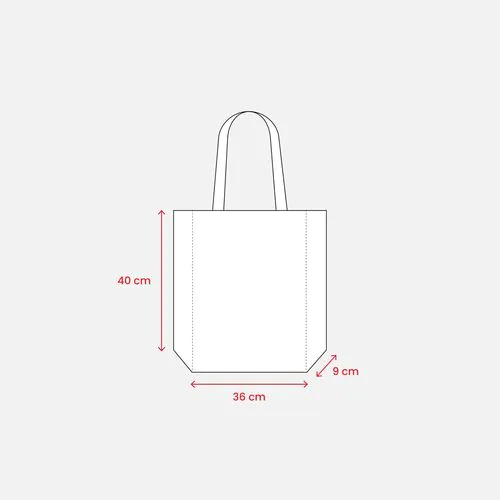 Bolsa de tejido sin tejer termosoldado, asas largas y fuelle