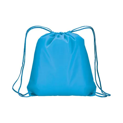 210T polyester backpack with drawstring closure and reinforced corners
